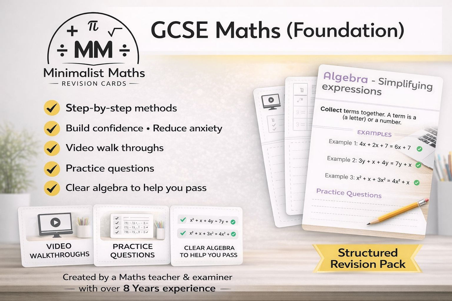 GCSE Foundation Maths ALGEBRA Pack