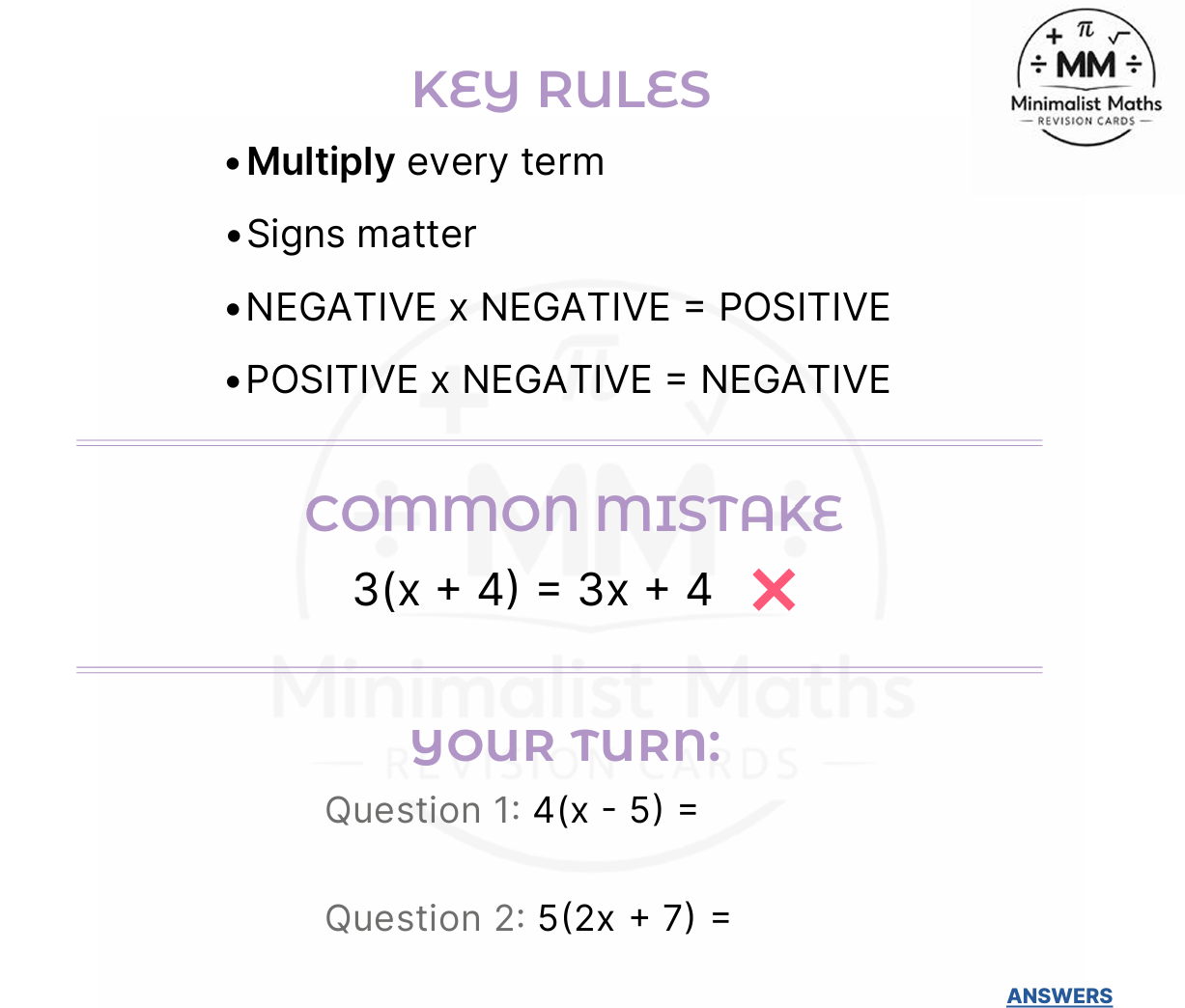 GCSE Foundation Maths ALGEBRA Pack